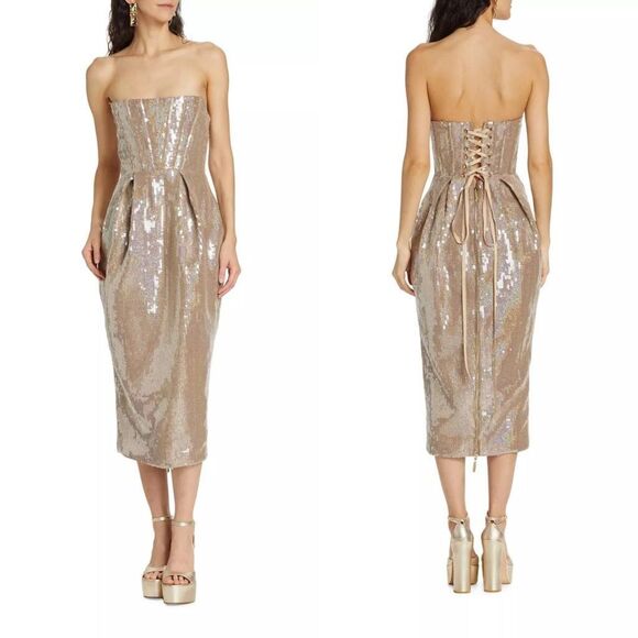 Bronx and Banco Dresses & Skirts - NWT Bronx and Banco Maraya Sequin Corset Midi-Dress Size L $960